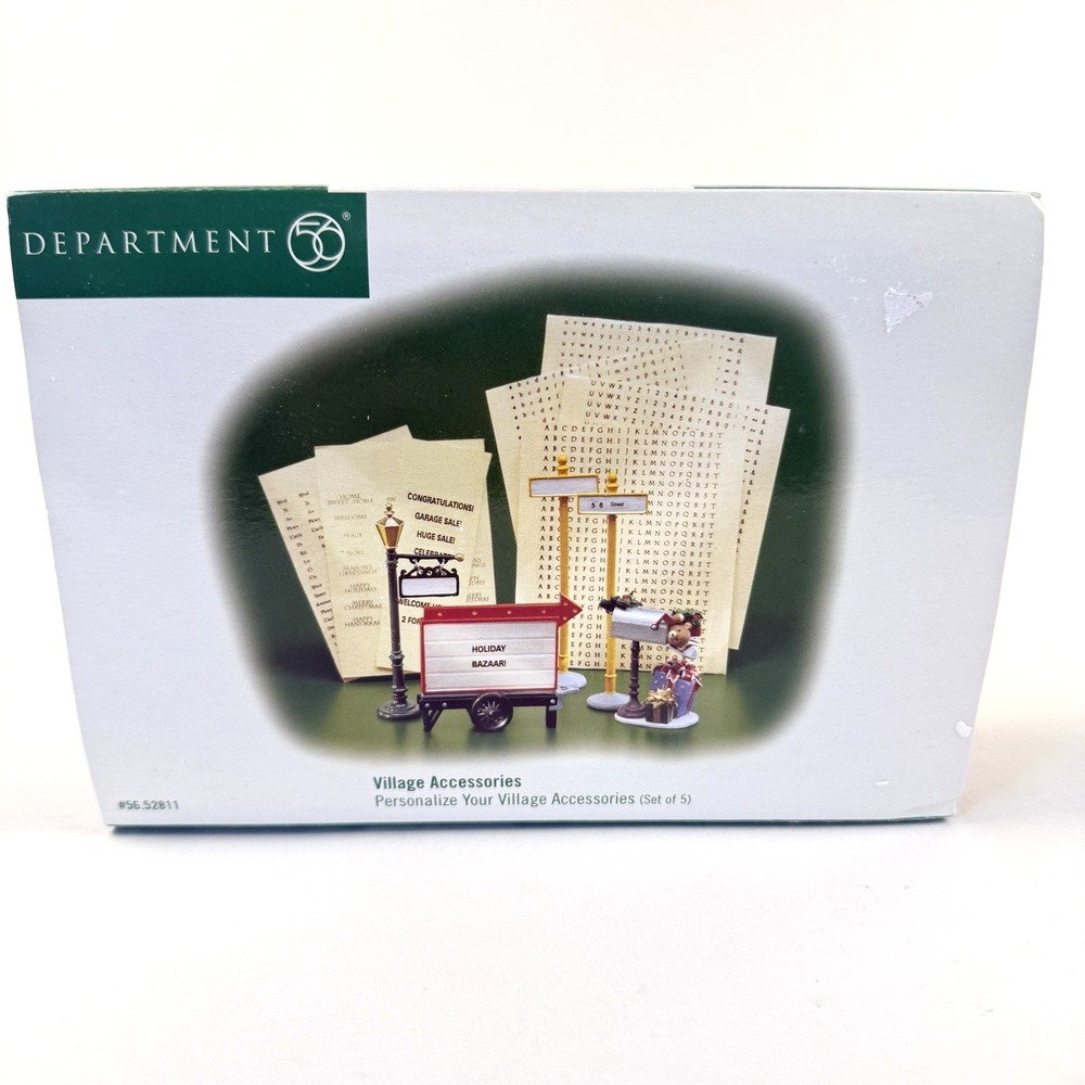 Deptartment 56 Personalize Your Village Accessories 52811 Sign Mailbox Set NEW